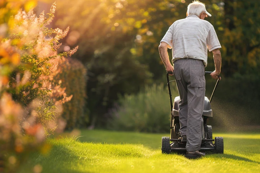 electric lawn mower with bag